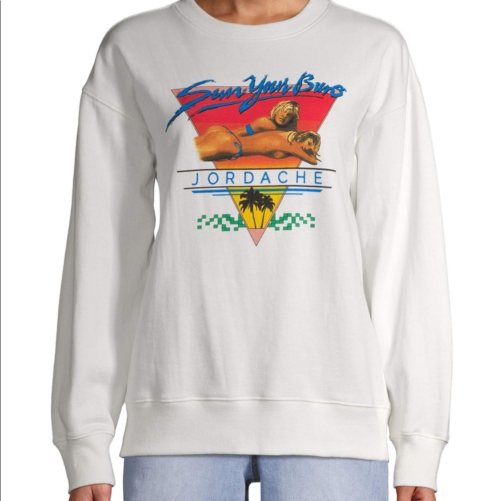 White Vintage Jordache Crew Neck Sweater size M